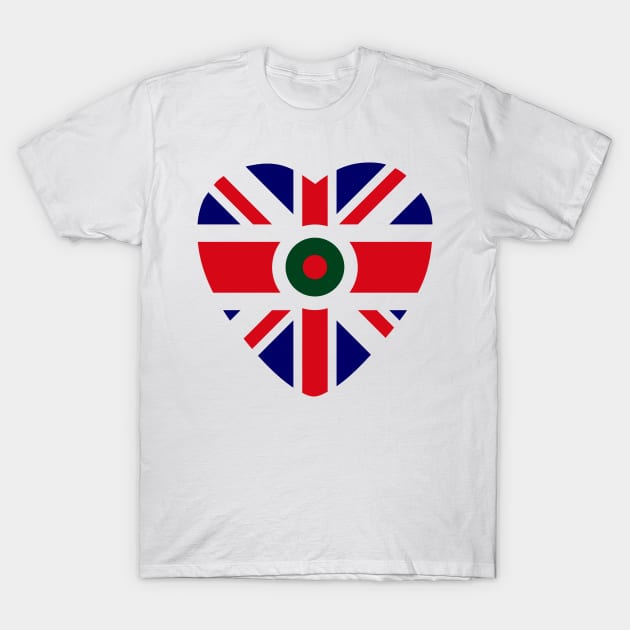 British Bangladeshi Multinational Patriot Flag Series (Heart) T-Shirt by Village Values